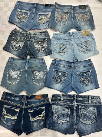 R486 Upcycled Damen Verzierten Y2k Sexy Hot Shorts