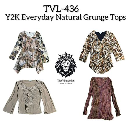 Y2K Everyday natural Grunge Tops (TVL-436)