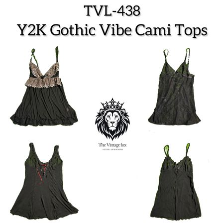 Y2K Gothic Vibe Cami Tops (TVL-438)