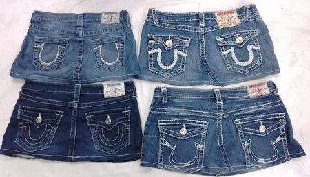 CR7182 Upcycle True Religion Mini Faldas de Jean