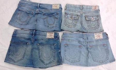CR7183 Upcycle True Religion Mini Denim Skirts