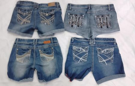 CR7184 Upcycle Y2K Mini Shorts de Mezclilla