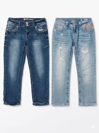 (FV-1045) Y2K branded Denim Capri jean(MissMe , Wallflowers , Vigos , Silve)
