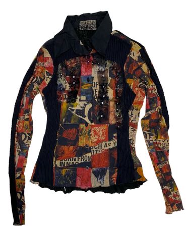 Y2k patchwork full sleeve Tops.