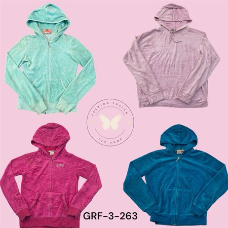 Juicy Couture Women’s Velour Zip-Up Hoodie – Classic Logo (GRF-3-263)