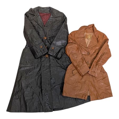 Y2K Leather Trench Coat