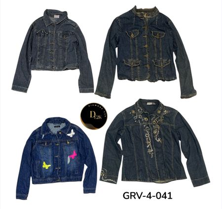 Vintage Y2K Cropped Denim Jacket – Aesthetic Fit (GRV-4-041)