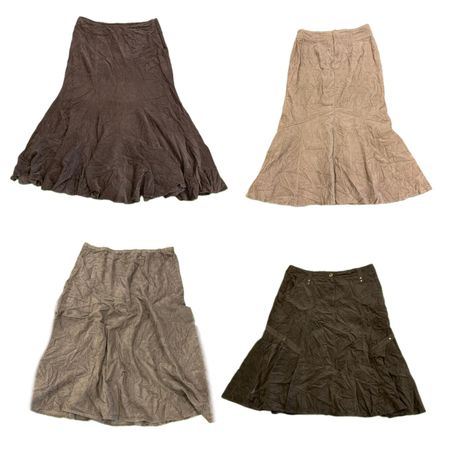 Y2K Cow Girl Corduroy Maxi Skirts RW-1744