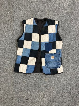Upcycle Carhartt Patchwork Denim Vest