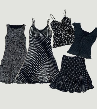 Y2k 2000s all Polka Dot Tops Dress Skirt style bundle