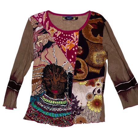 Y2k プリントブラウス