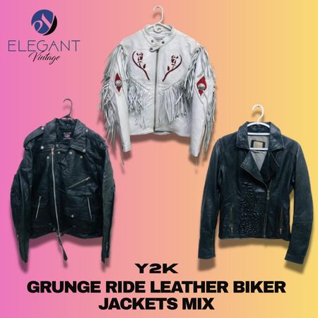 Y2K Grunge Ride Leather Biker Jackets Mix - EV1236