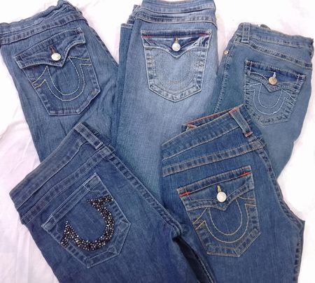 CR7227 Vintage True Religion Flare & Straight Jeans