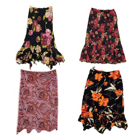 Y2K Edgy Girl Grunge Printed Maxi Skirts RW-1754