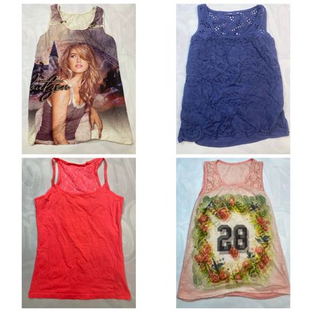 Y2K Graphic Tank Top & Camisole Mix - Floral, Embellished & Mesh Detail Tops VR-87