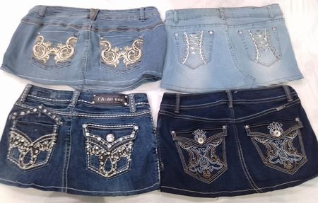 CR7234 Y2K Mini Denim Skirts