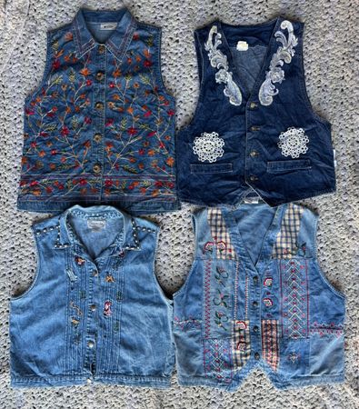 Veste en denim brodée 10 pièces