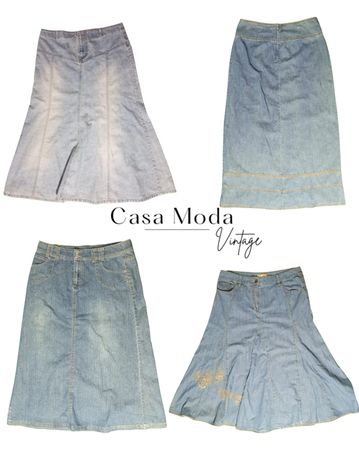 040426-7 denim maxi skirts 5pcs