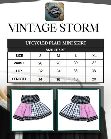 Upcycled Plaid Mini Skirt