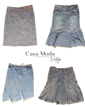 040426-4 Denim midi skirts 7pcs