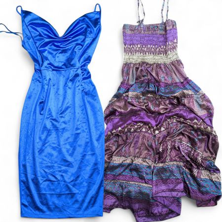 SA481 Y2K Maxi Dress Satin Boho Long Dress