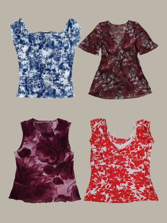 Y2k Summer Foral Essential Tops (TM022)