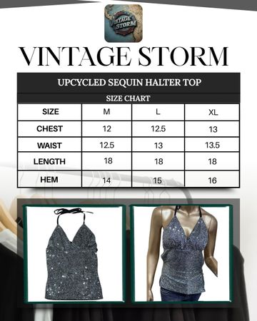 Upcycled Sequin Halter Top