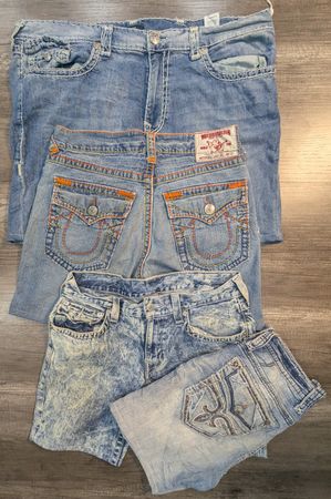 4839 - Rock Revival, True Religion Upcycled Jorts Style short