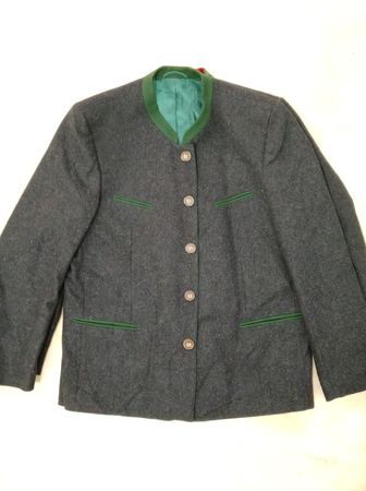 Vintage Austrian Loden Wool Trachten Janker Jacket
