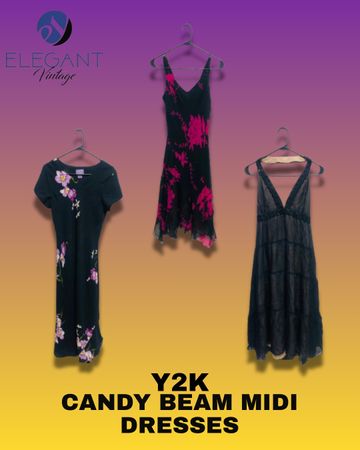 Y2K Candy Beam Midi Dresses - EV1260