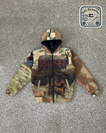 Upcycled Tapestry Hooded Jacket