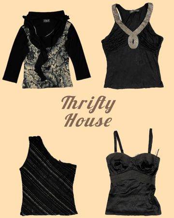 Blackout Aesthetic Y2k Tops(TH/323)