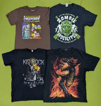 💥 RV2782 Camisetas Impressas com Esqueleto