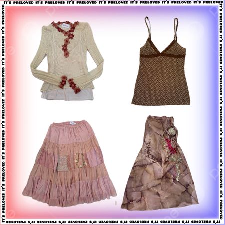 Romantic Silk, Ribbon & Lace Set - tops, dresses and skirts (SS-2194)