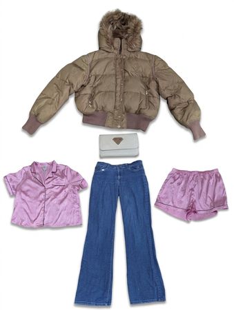 (FV-1103)  Phat Y2K Denim & Pink Set Bundle | Vintage Jeans, Mini Skirt, Blazer Streetwear Lot