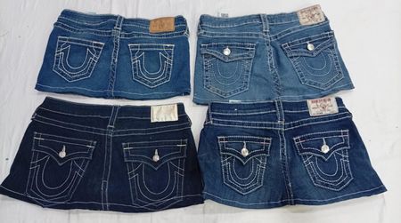 CR7250 Upcycled True Religion Mini Denim Skirts