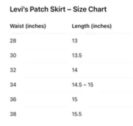 Upcycle Levi’s Denim Skirt Patch (Dv -04)
