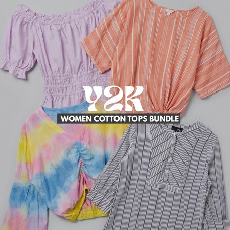 10-Piece Premium womens y2k Cotton Tops Bundle