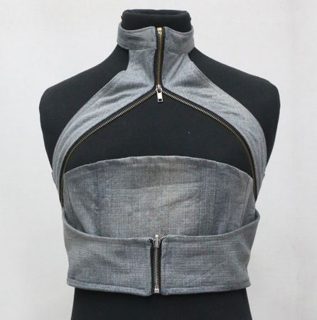 CR1460 Upcycled Corset Crop Top