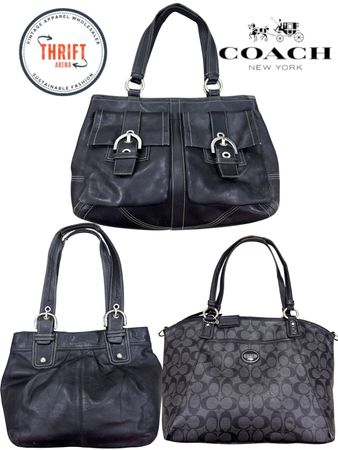 Premium Black Leather Soho Style Coach Bags LX382