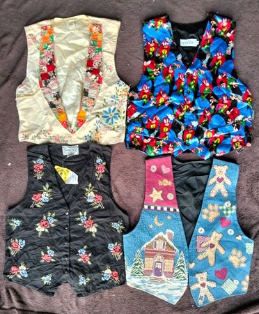 Denim embroidery waistcoat 15 pieces