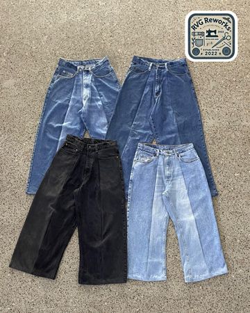 Upcycled Wide Leg Jeans