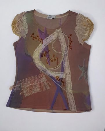 Y2k Half sleeve blouse top.