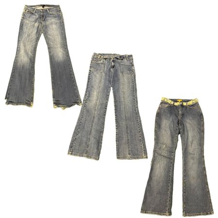 Y2K Edgy Girl Denim Flare Jeans RE-2997