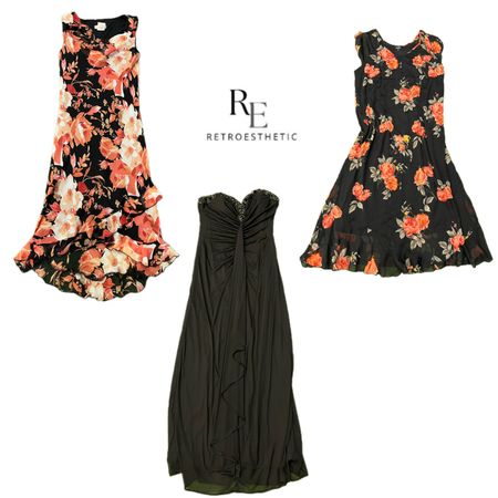 Y2K Era Cuber Girl Grunge Maxi Dress RE-2998