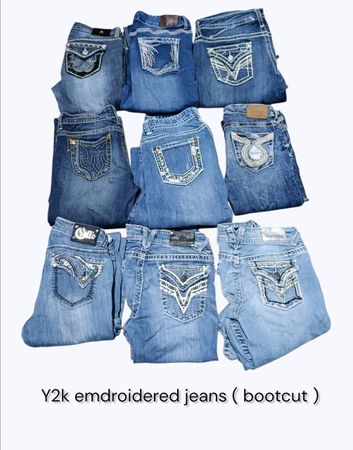Y2K embroidered jeans bootcut