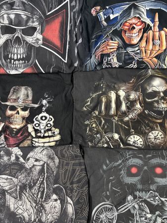 Camisetas com estampa Y2K Grunge - Caveiras e Dragões
