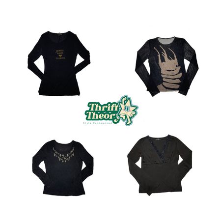 Y2K Black Rave Full sleeve Tops  (MH-013)