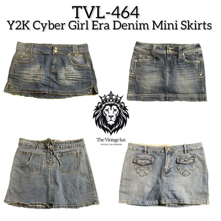 Y2K Cyber Girl Era Denim Mini Skirt (TVL-464)