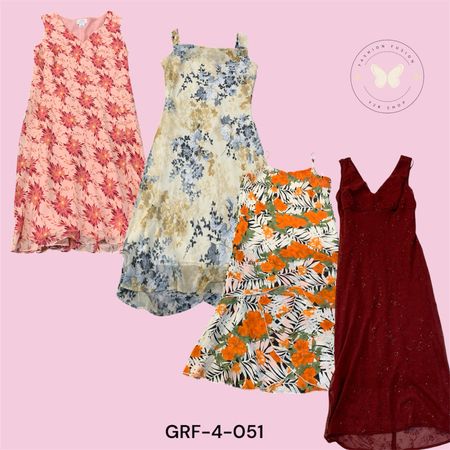 Fashion Printed Poly Dress – Slim Fit & Trendy Look (GRF-4-051)